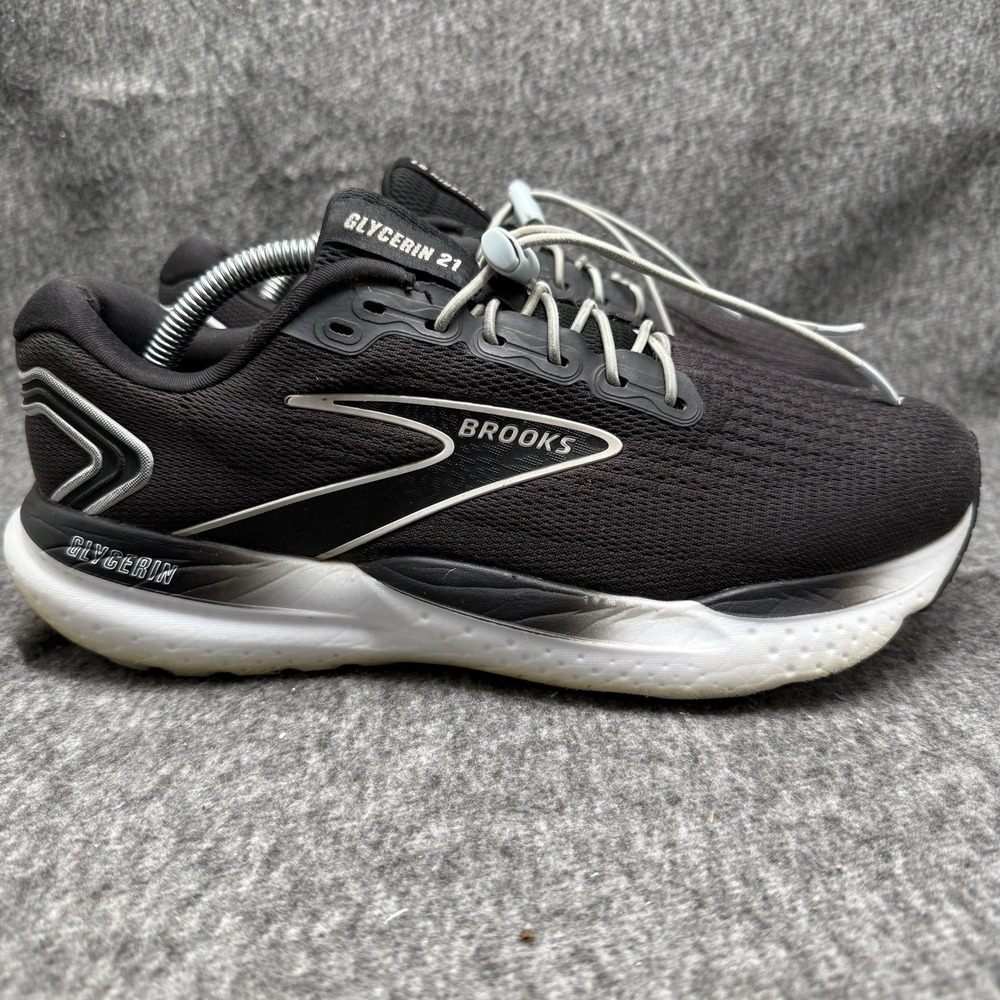 Brooks Glycerin GTS 21 Men's Size‎ 9.5D Running Shoes Black White 1204091D090